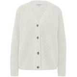 s.Oliver - Gebreid Vest - Crème - Knoopsluiting - V-hals