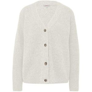 s.Oliver - Gebreid Vest - Crème - Knoopsluiting - V-hals