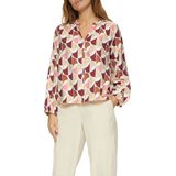 s.Oliver - Blouse - Beige / Roestbruin / Karmijnrood / Wit
