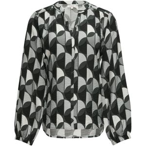 s.Oliver - Blouseshirt - Grijs - Lange Mouw - Losse Pasvorm