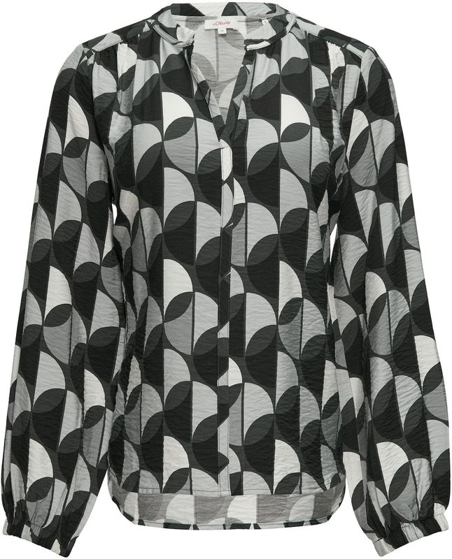 s.Oliver - Blouseshirt - Grijs - Lange Mouw - Losse Pasvorm