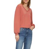 s.Oliver - Sweatshirt - Abrikoos - V-hals - Lange Mouw