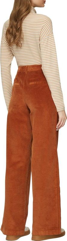 s.Oliver - Shirt - Sand/Wit - Jersey - Rechte Zoom, Col, Gestreept, Lange Mouw