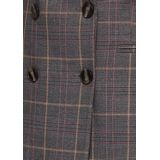 s.Oliver - BLACK LABEL - Blazer - Donkergrijs - Revers Kraag, Knoopsluiting, Geruit Motief