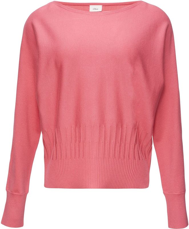 Gebreide Trui - Effen - Knitwear - Boothals - Lange Mouw