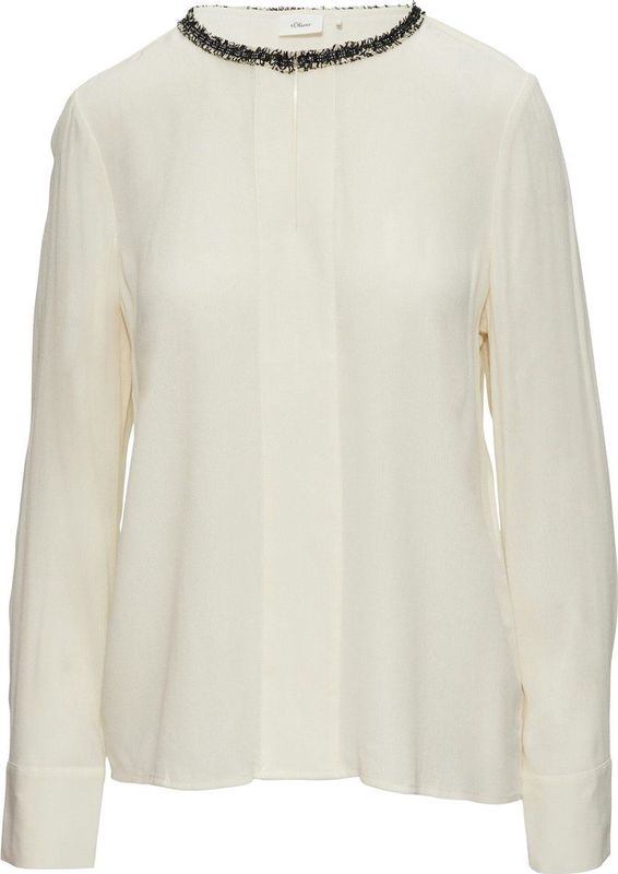 s.Oliver BLACK LABEL - Blouse - Zwart - Katoen - Lange Mouwen