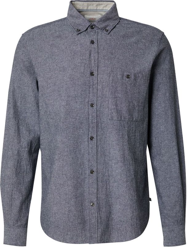 Overhemd - Gestructureerd - Regular Fit - Buttondownkraag