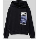 Sweatshirt - Katoen - Capuchon - Motiefprint - Lange Mouw - Normale Pasvorm