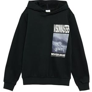 Sweatshirt - Katoen - Capuchon - Motiefprint - Lange Mouw - Normale Pasvorm