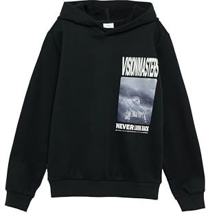 Sweatshirt - Katoen - Capuchon - Motiefprint - Lange Mouw - Normale Pasvorm