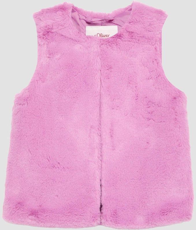 s.Oliver - Indoor-Weste - Mouwloos - Pluche Imitatiebont