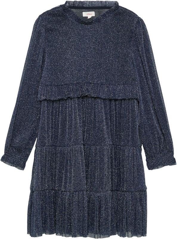 s.Oliver - Junior - Jurk - Glitter - Meisjes - Zwart - Jersey