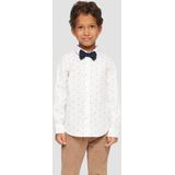 s.Oliver - Overhemd - Marine/Wit - Regular Fit - Lange Mouw