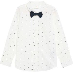 s.Oliver - Overhemd - Marine/Wit - Regular Fit - Lange Mouw