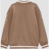 Sweatvest - Geribbelde Kraag - Zacht Sweatstof - Motiefprint - Lange Mouw