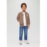 Sweatvest - Geribbelde Kraag - Zacht Sweatstof - Motiefprint - Lange Mouw