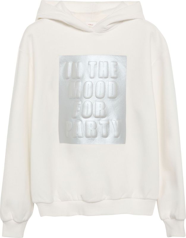 s.Oliver - Sweatshirt - Ecru - Oversized - Met Capuchon