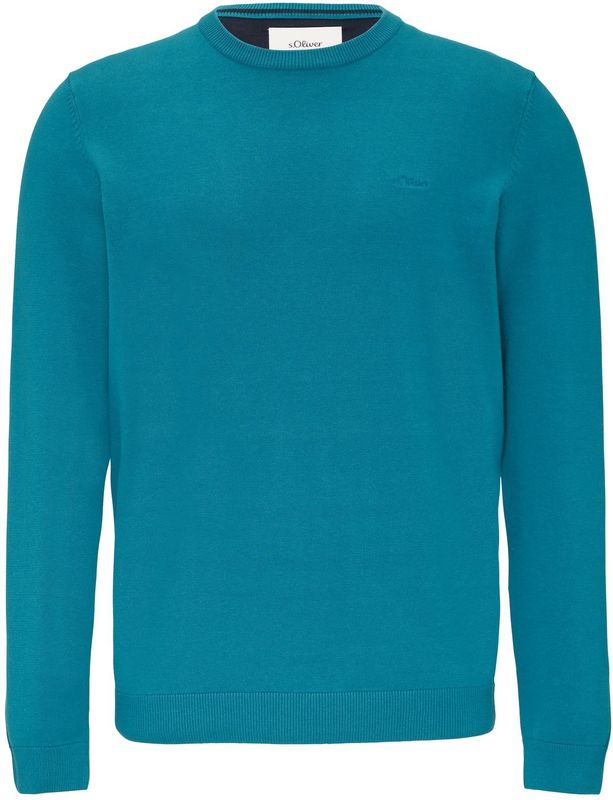 s.Oliver - Trui - Turquoise - Knitwear - Lange Mouw