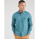 s.Oliver - Overhemd - Turquoise - Geruit - Lange Mouw