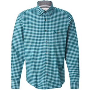 s.Oliver - Overhemd - Turquoise - Geruit - Lange Mouw