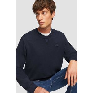 s.Oliver - Sweatshirt - Donkerblauw - Sweatstof - Ronde Hals, Lange Mouw