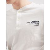 s.Oliver - Shirt - Wit - Jersey - Lange Mouw, Henley Hals