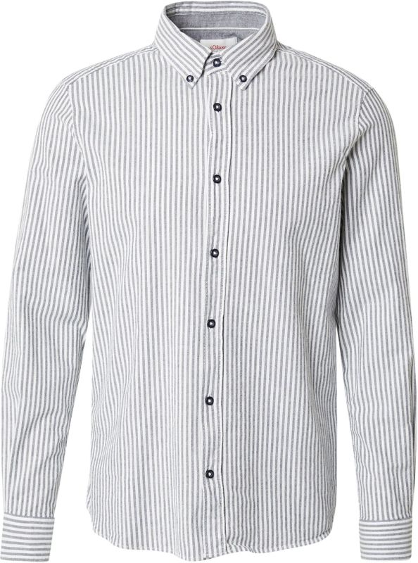s.Oliver - Casual Overhemd - Donkerblauw - Lange Mouwen