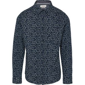 s.Oliver - Overhemd - Navy / Hemelsblauw / Wit - Katoen - Slim Fit