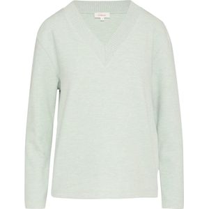 Trui - Geribbelde Kraag - Knitwear - V-hals - Mélange - Lange Mouw