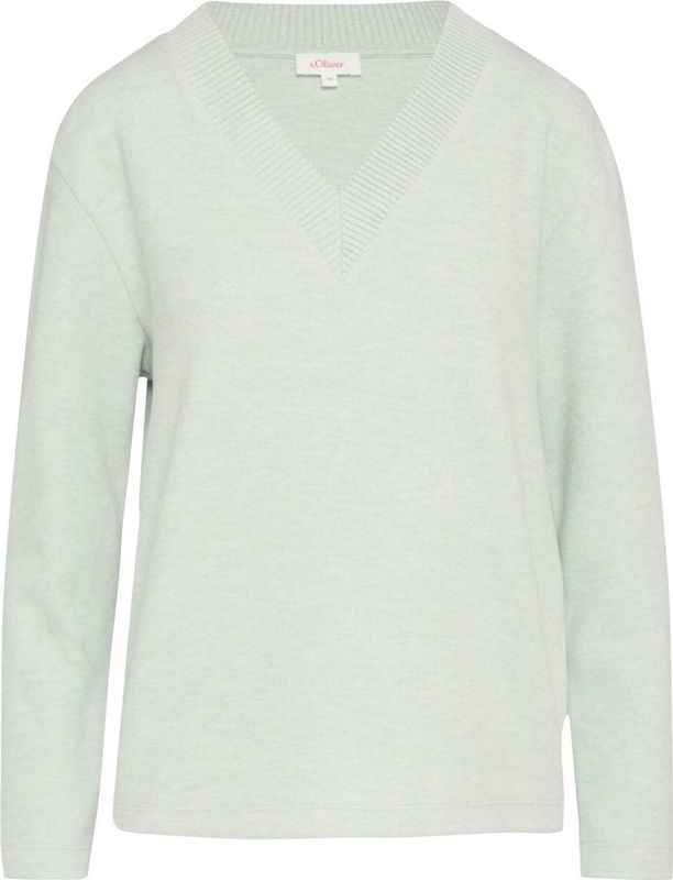 s.Oliver - Trui - Pastelgroen - Knitwear - V-hals