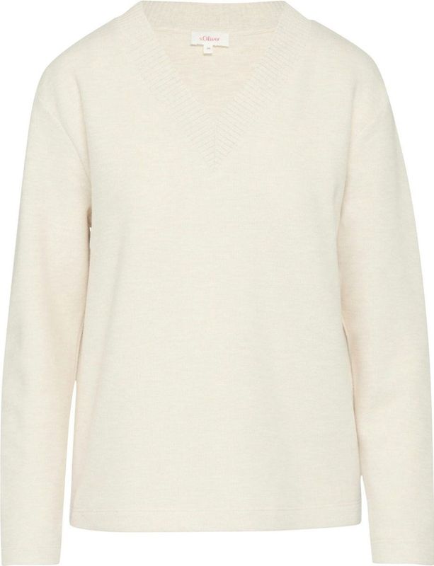 s.Oliver - Trui - CrÃ¨me - Knitwear - V-hals