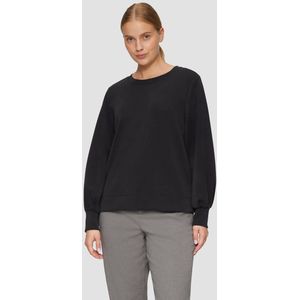 s.Oliver - Sweatshirt - Zwart - Effen - Lange Mouw - Losse Pasvorm