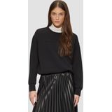 s.Oliver - Sweatshirt - Zwart - Jersey - Ronde Hals, Lange Mouw, Losse Pasvorm