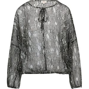 s.Oliver - Blouseshirt - Grijs - Dierenprint - Lange Mouw