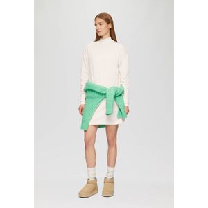 s.Oliver - Jurk - Sand - Sweatstof - Katoen - Kort/mini - Losse Pasvorm