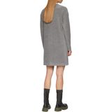 Jurk - Korte Sweatjurk - Relaxed-fit - Met Geribde Bies en Decoratieve Stiksels