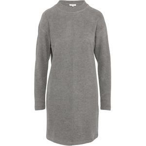 Jurk - Korte Sweatjurk - Relaxed-fit - Met Geribde Bies en Decoratieve Stiksels