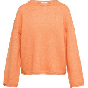 s.Oliver - Trui - Oranje - Knitwear - Boothals, Mélange, Lange Mouw