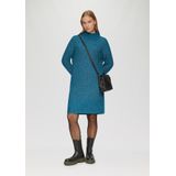 Tricot Jurk - Gebreid - Opstaande Kraag - Oversized Schouders