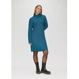 Tricot Jurk - Gebreid - Opstaande Kraag - Oversized Schouders