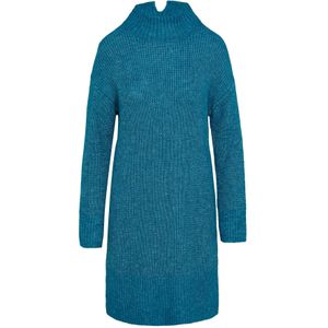 Tricot Jurk - Gebreid - Opstaande Kraag - Oversized Schouders
