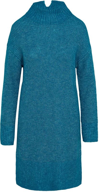 Tricot Jurk - Gebreid - Opstaande Kraag - Oversized Schouders