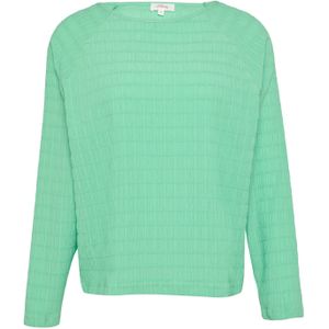 s.Oliver - Top - Lichtgroen - Polyester - Ronde Hals - Lange Mouwen