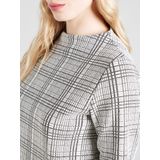 s.Oliver - Jurk - Ecru/Zwart - Sweatstof - Geruit