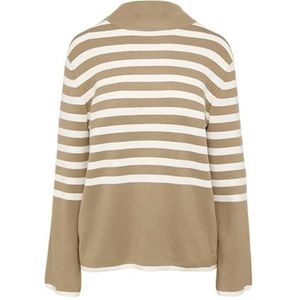 s.Oliver BLACK LABEL - Trui - Lichtbruin / Wit - Gebreide Truien