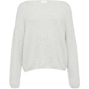 s.Oliver - BLACK LABEL - Trui - Lichtgrijs - Knitwear, Boothals, Effen, Lange Mouw