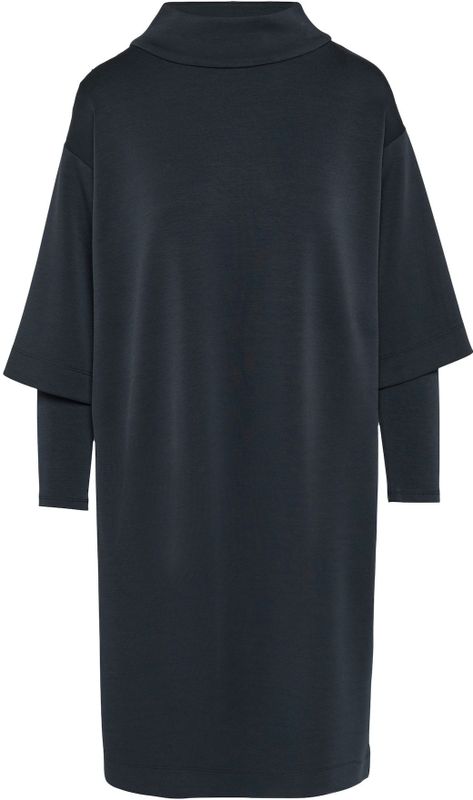 s.Oliver BLACK LABEL - Jurk - Marine - Modal - Opstaande Kraag, Lange Mouwen