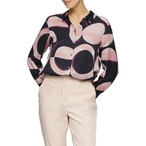 Blouse - Klassiek - Gevoerd - Satijn - Losse Pasvorm - Lange Mouw