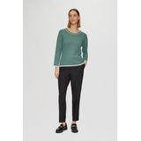 s.Oliver BLACK LABEL - Trui - Groen/Wit - Gebreide Truien