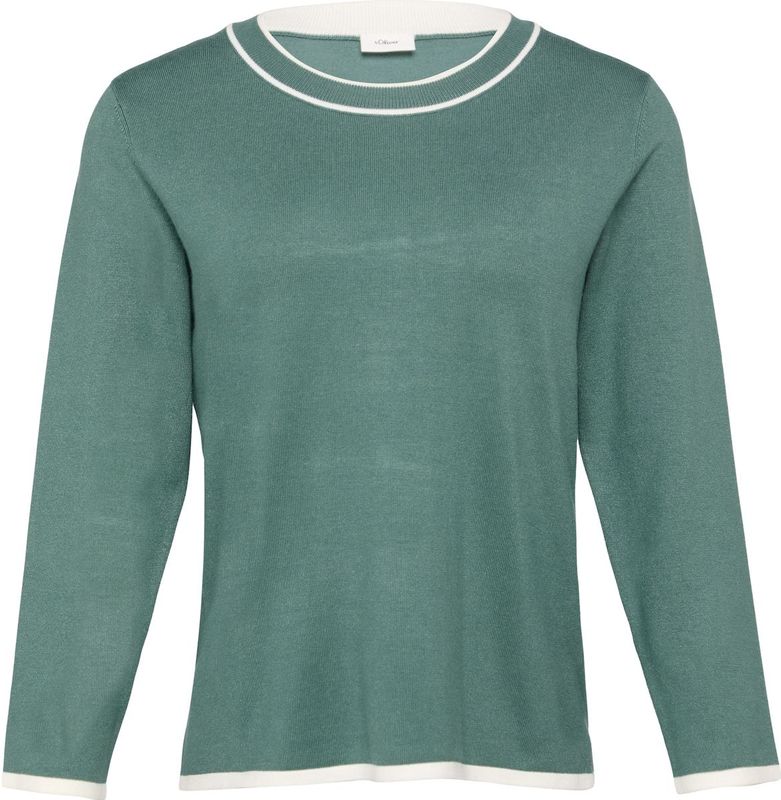 s.Oliver BLACK LABEL - Trui - Groen/Wit - Gebreide Truien